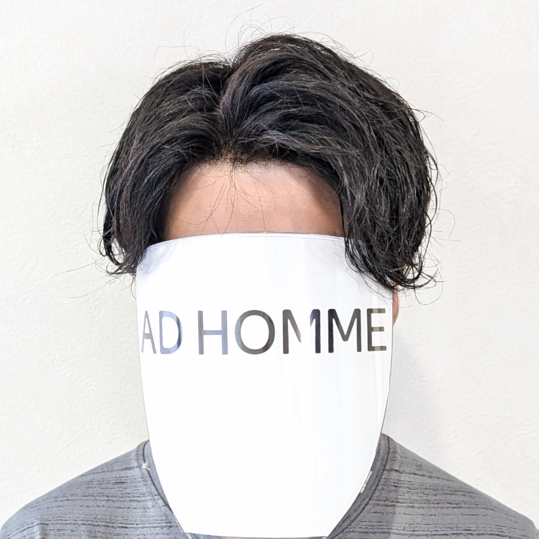 メンズウィッグ・かつら着用後写真【ナチュラルスパイラルかきあげスタイル】