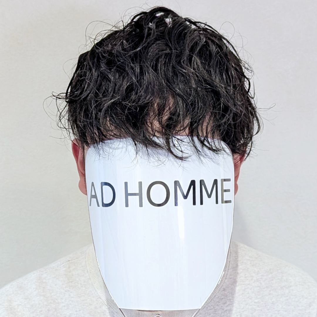 メンズウィッグ・かつら着用後写真【くしゃくしゃ パーマスタイル】