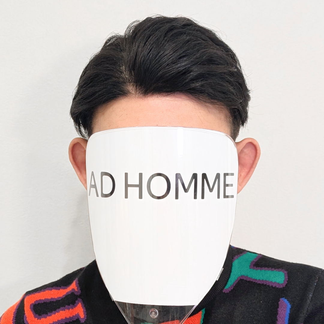 メンズウィッグ・かつら着用後写真【分け流し オールバックスタイル】