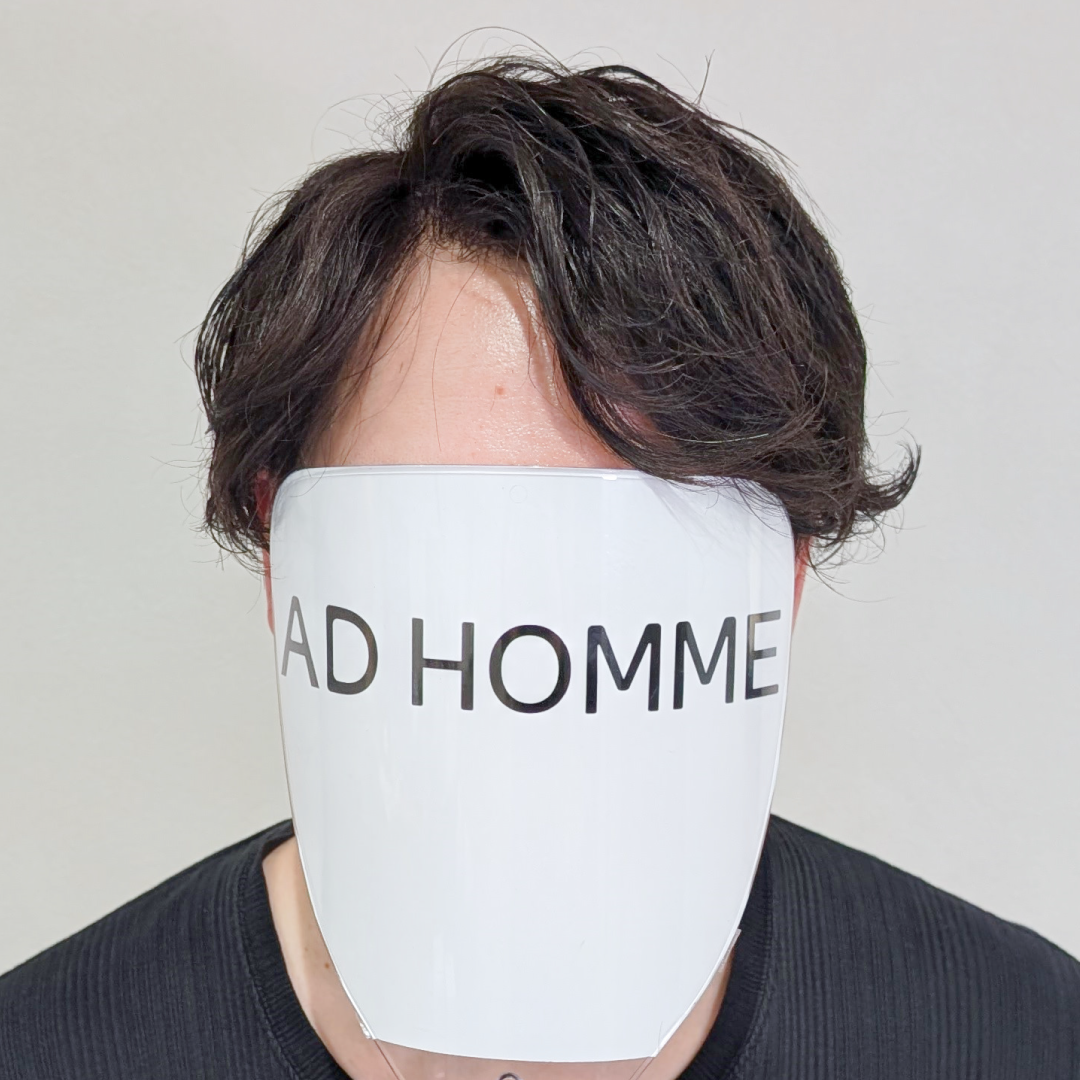 メンズウィッグ・かつら着用後写真【サイドパートクセ毛風パーマスタイル】