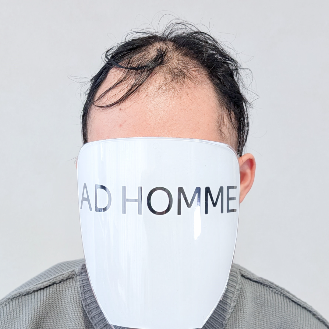 メンズウィッグ・かつら着用前写真【毛流れタイトセンターパートスタイル】