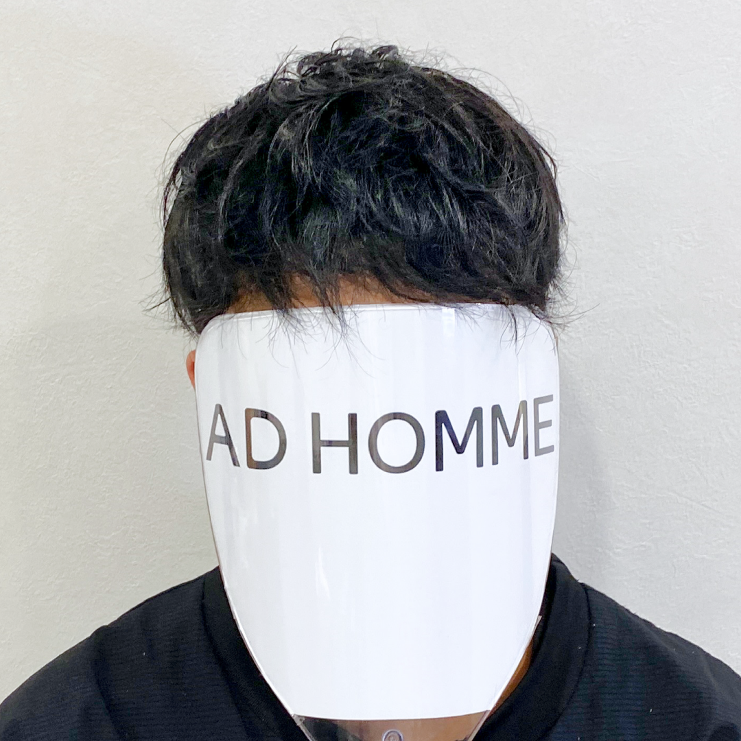 メンズウィッグ・かつら着用後写真【ソフトツーブロックパーマスタイル】