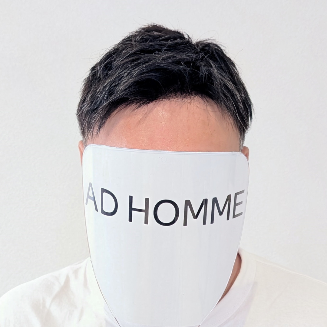 メンズウィッグ・かつら着用後写真【白髪MIXベリーショート】