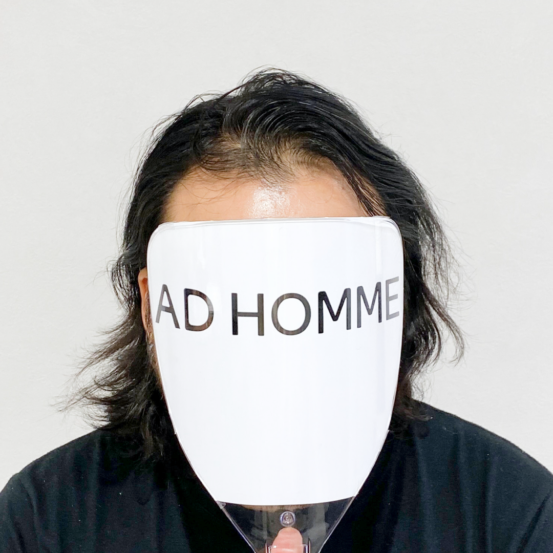 メンズウィッグ・かつら着用前写真【無造作パーマミディショートスタイル】