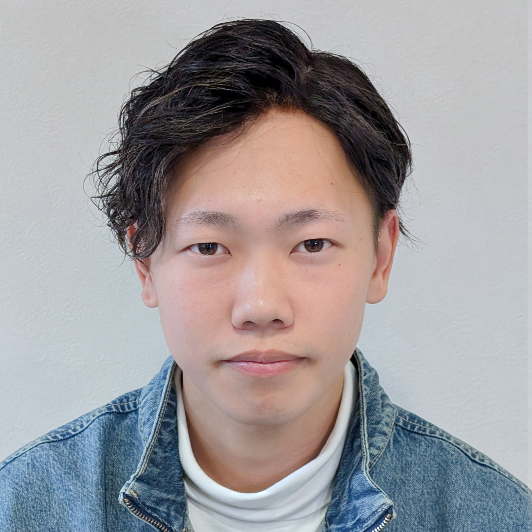 メンズウィッグ・かつら着用後写真【ツイストスパイラルハイライトMIXスタイル】