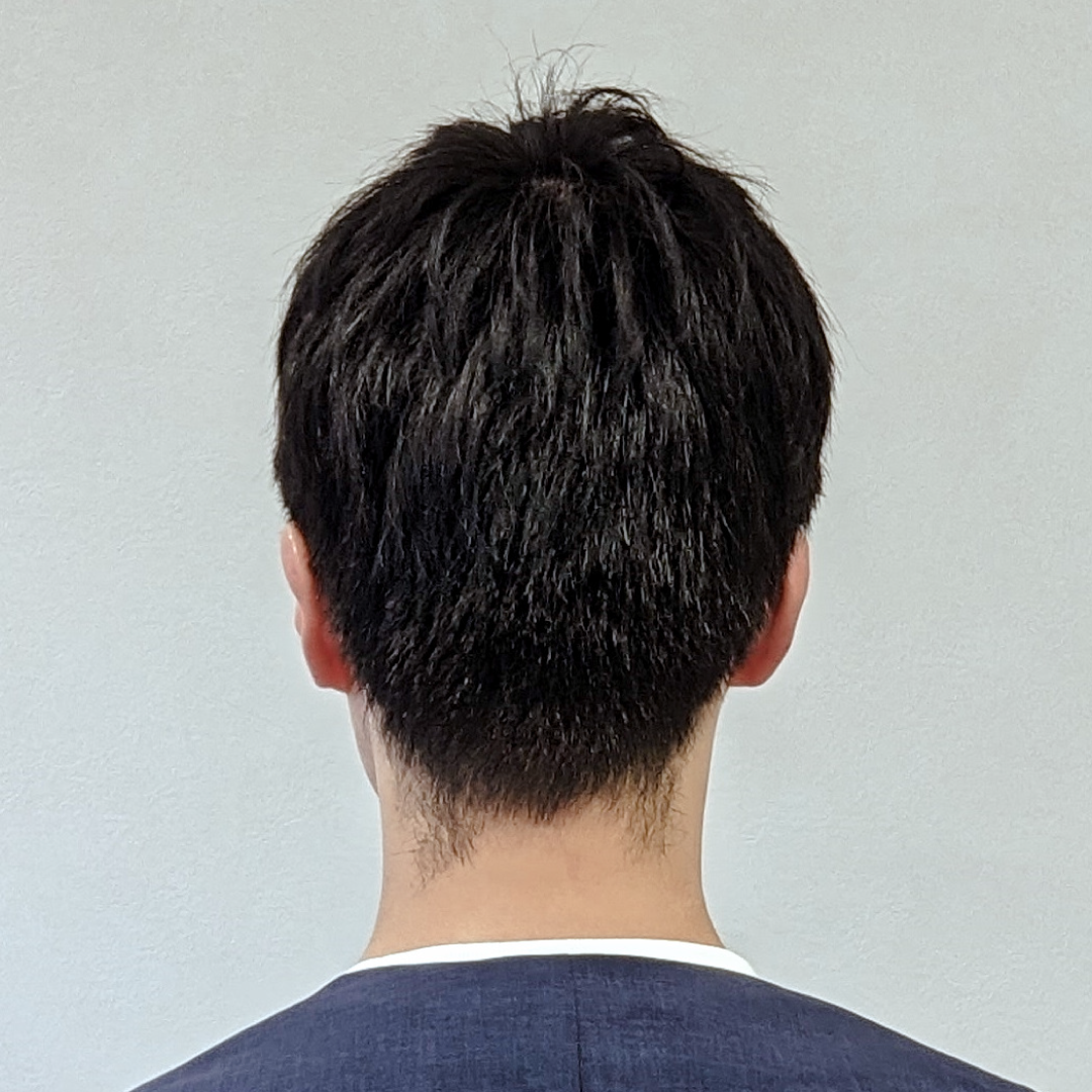 メンズウィッグ・男性用かつら「シンプルショート」後ろ