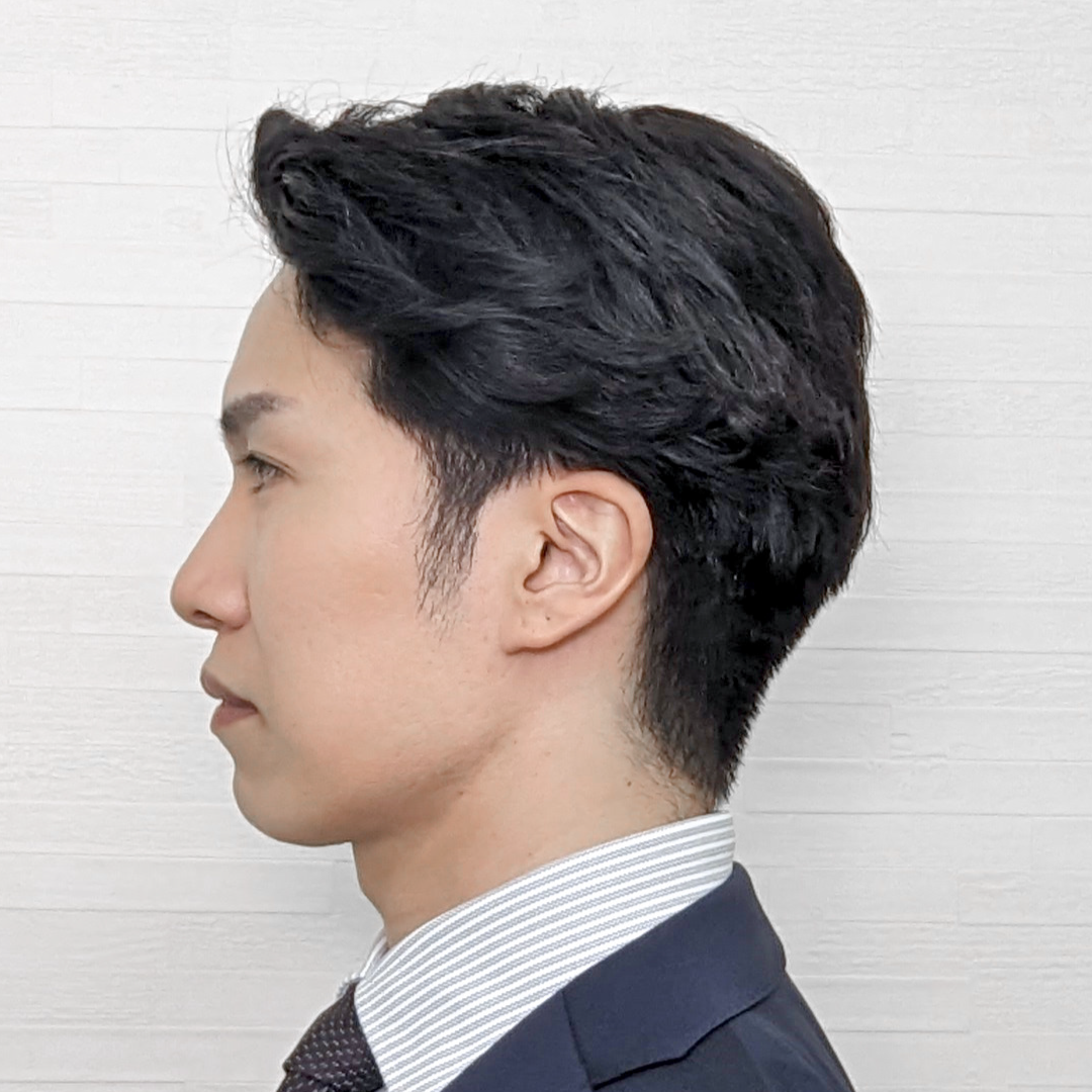 メンズウィッグ・男性用かつら「かきあげパーマ」右側