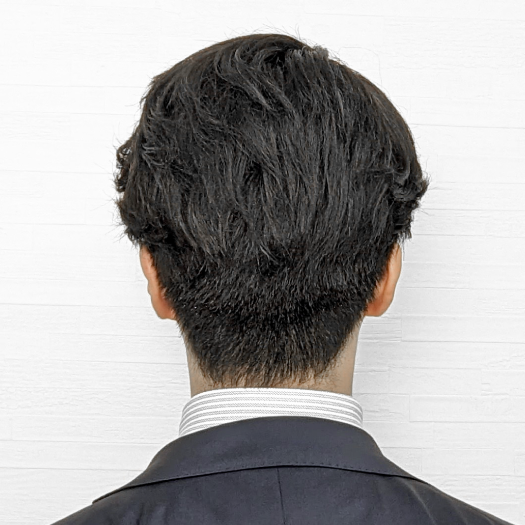 メンズウィッグ・男性用かつら「かきあげパーマ」後ろ