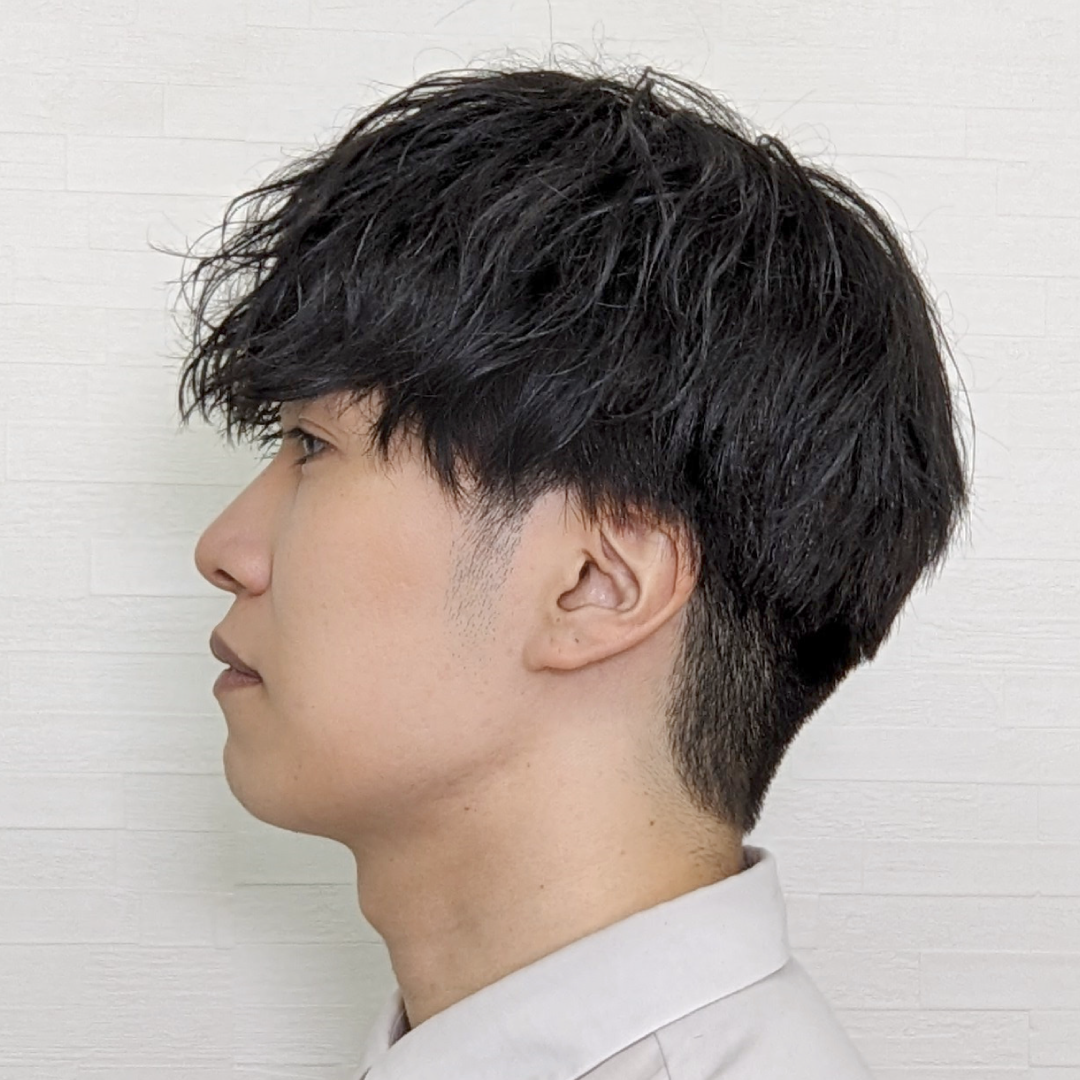 メンズウィッグ・男性用かつら「無造作パーマスタイル」右側