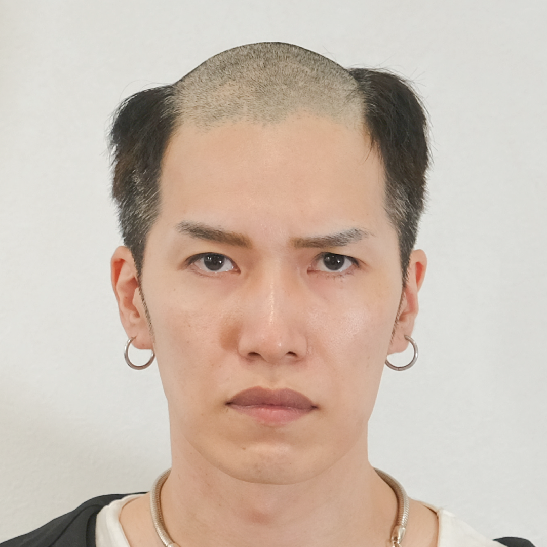 メンズウィッグ・かつら着用前写真【バーバーショート】