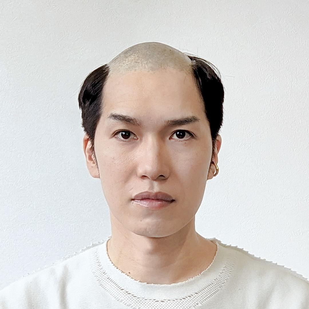 メンズウィッグ・かつら着用前写真【ハイトーンカラースタイル】